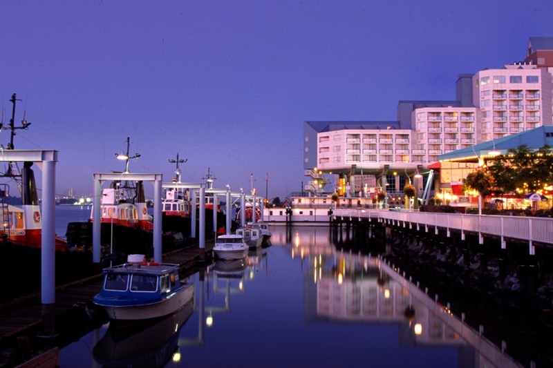 boats stationed at dock near the New Westminster Quay